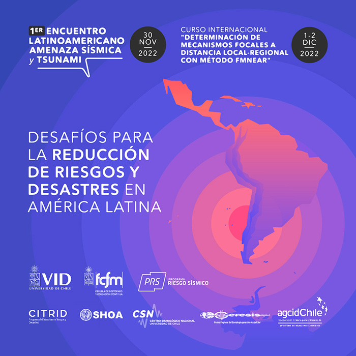 Afiche 1er Encuentro Latinoamericano de Amenaza Sísmica y Tsunami